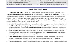 Employment Agency Jobs On Resume Samples Call Center Resume Sample Monster.com