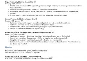 Emt Resume Samples for New Emt Emergency Medical Technician (emt) Resume Examples – Resumebuilder.com