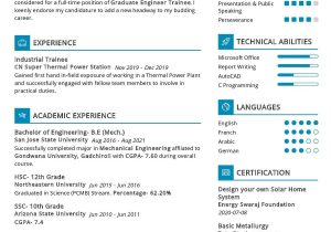Engineering Graduate Resume format Samples Downaloads Graduate Engineer Trainee Cv Sample 2022 Writing Tips – Resumekraft
