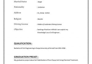 Engineering Resume Sample for Fresh Graduate C.v Odeh Abu toimah (civil Engineer-fresh Graduate)