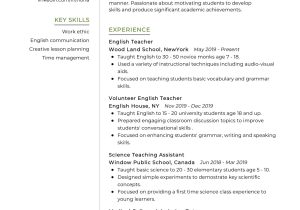 English as A Second Language Teacher Resume Sample English Teacher Resume Sample 2022 Writing Tips – Resumekraft
