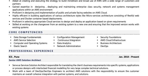 Enterprise Azure Cloud Architect Sample Resume Aws solution Architect Resume Examples & Template (with Job …