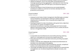 Enterprise Azure Cloud Architect Sample Resume Sample Resume Of Cloud Architect with Template & Writing Guide …