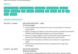 Enterprise Azure Cloud Architect Sample Resume solution Architect Resume Example 2022 Writing Tips – Resumekraft