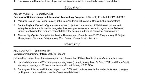 Entry Level Computer Science Resume Template Entry-level Programmer Resume Monster.com