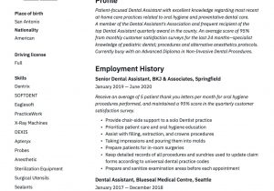 Entry Level Dental assistant Resume Template 17 Dental assistant Resumes & Writing Guide 2020