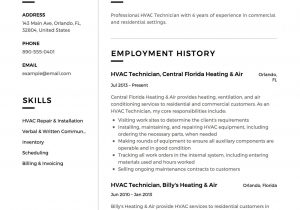 Entry Level Hvac Technician Resume Samples Hvac Technician Resume Guide & Sample – Resumeviking