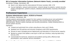 Entry Level Network Administrator Resume Samples Entry-level Systems Administrator Resume Sample Monster.com