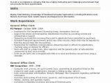 Entry Level Office Clerk Resume Sample General Fice Clerk Resume Samples