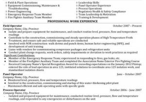 Entry Level Oil and Gas Resume Sample Here to This Process & Field Operator