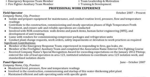 Entry Level Oil and Gas Resume Sample Here to This Process & Field Operator