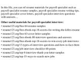 Entry Level Payroll Specialist Resume Sample top 8 Payroll Specialist Resume Samples
