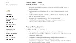 Entry Level Personal Banker Resume Sample Personal Banker Resume Examples & Writing Tips 2022 (free Guide)