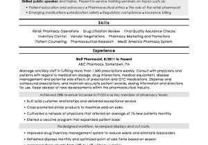 Entry Level Pharmacy Tech Resume Sample Sample Pharmacist Resume Monster.com