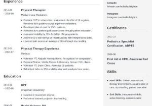 Entry Level Physical therapy Resume Sample Physical therapy Resume Example   Skills & Writing Tips
