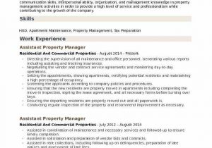Entry Level Property Management Resume Samples assistant Property Manager Resume Samples