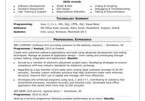Entry Level Rad Tech Resume Samples Sample Resume for A Midlevel Computer Programmer Monster.com
