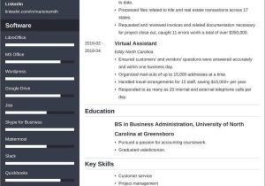 Entry Level Real Estate assistant Resume Sample Virtual assistant Resumeâsample and Job Description