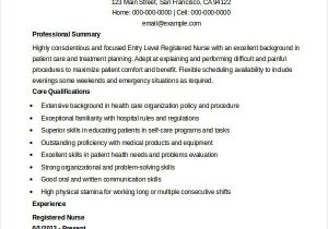 Entry Level Registered Nurse Resume Sample Registered Nurse Resume Example 7 Free Word Pdf