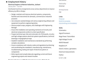 Entry Level Resume Samples In Semiconductor Industry In Usa Electrical Engineer Resume & Writing Guide  18 Templates 2022