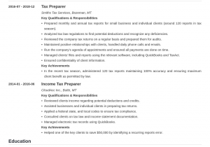 Entry Level Tax Preparer Resume Sample Tax Preparer Resume Sample & Writing Guide [20 Tips]