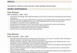 Entry Level Urban Planner Resume Sample City Planner Resume Samples