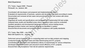 Etl Testing Sample Resume for Experienced Resume Samples Etl Tester Resume Sample