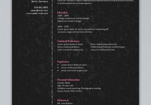 Fashion Designer Resume Samples for Freshers Fashion Designer Cv