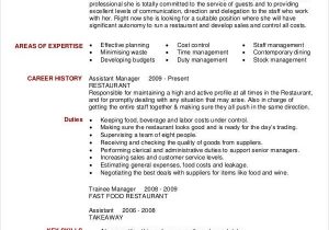 Fast Food assistant Manager Resume Sample Restaurant Resume 14 Free Word Pdf Documents Download