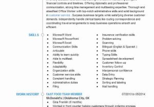 Fast Food Crew Member Resume Sample Fast Food Crew Member Resume Example Jack In the Box