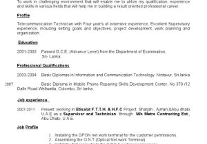 Fiber Optic Cable Technician Sample Resume Ftth Technician Cv New (upgraded) Pdf United Arab Emirates …