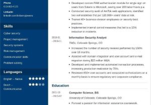 File Systems Using Cta Migrator Experience Sample Resume Information Security Analyst Resumeâsample and Writing Tips