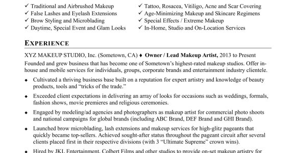 Film Makeup Artist Resume Sample Template Makeup Artist Resume Sample Monster.com