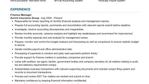 Finance and Insurance Manager Sample Resume Finance Manager Resume Sample 2022 Writing Tips – Resumekraft
