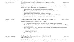 Finance Undergraduate Research assistant Resume Sample Research assistant Resume & Writing Guide  12 Resume Examples