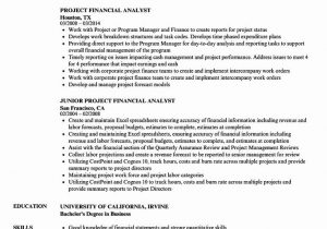 Financial Analyst Resume Sample Fresh Graduate Financial Analyst Resume Example Fresh Project Financial
