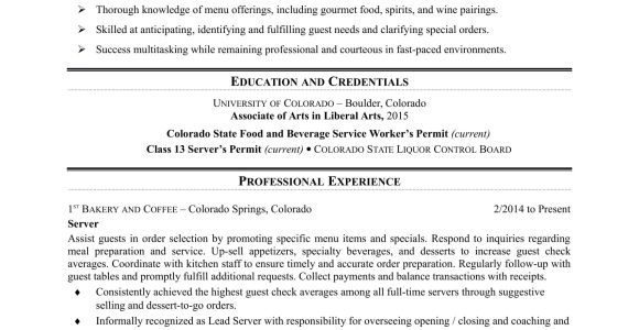 Fine Dining Restaurant Server Resume Sample Restaurant Server Resume Sample Monster.com
