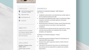 Fire Alarm System Engineer Resume Sample Certified Fire Protection Engineer Resume Template – Word, Apple …