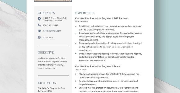 Fire Alarm System Engineer Resume Sample Certified Fire Protection Engineer Resume Template – Word, Apple …