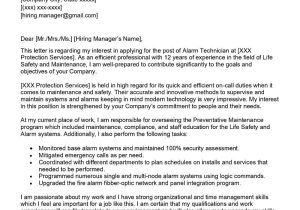 Fire Alarm System Technician Resume Sample Alarm Technician Cover Letter Examples – Qwikresume