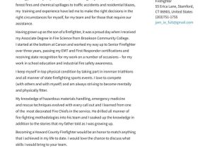 Fire Chief Resume Cover Letter Samples Firefighter Cover Letter Examples & Expert Tips [free] Â· Resume.io