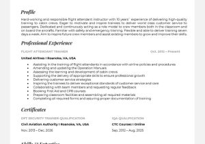 First Time Flight attendant Resume Sample the Best Flight attendant RÃ©sumÃ© Examples and Templates