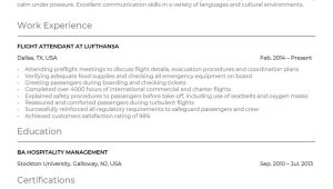 First Time Flight attendant Resume Sample the Best Flight attendant RÃ©sumÃ© Examples and Templates
