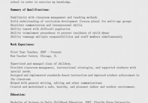 First Time Teacher Resume with No Experience Samples Resume Samples First Year Teacher Resume Sample