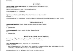 First Year College Student Resume Template First Year Resume – Cahill Career Development Center Ramapo …