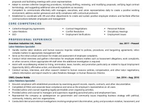 Fmla Experience On A Resume Sample Labor Relations Specialist Resume Examples & Template (with Job …