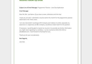 Follow Up Email after Resume Sample Follow Up Letter Template 10 formats Samples & Examples Follow Up Email after Resume Sample Follow Up Letter Template 10 formats Samples & Examples