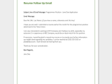 Follow Up Email after Resume Sent Sample Follow Up Letter Template 10 formats Samples & Examples