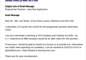 Follow Up Email after Resume Submission Sample Follow Up Email Template 7 Premium and Free Download
