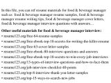 Food and Beverage Manager Resume Template top 8 Food & Beverage Manager Resume Samples